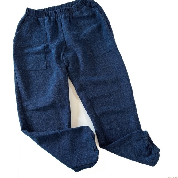 Hatch Maternity Sz 1 Womens Navy Blue Tweed Blazer Jacket Joggers Small - Picture 3 of 7